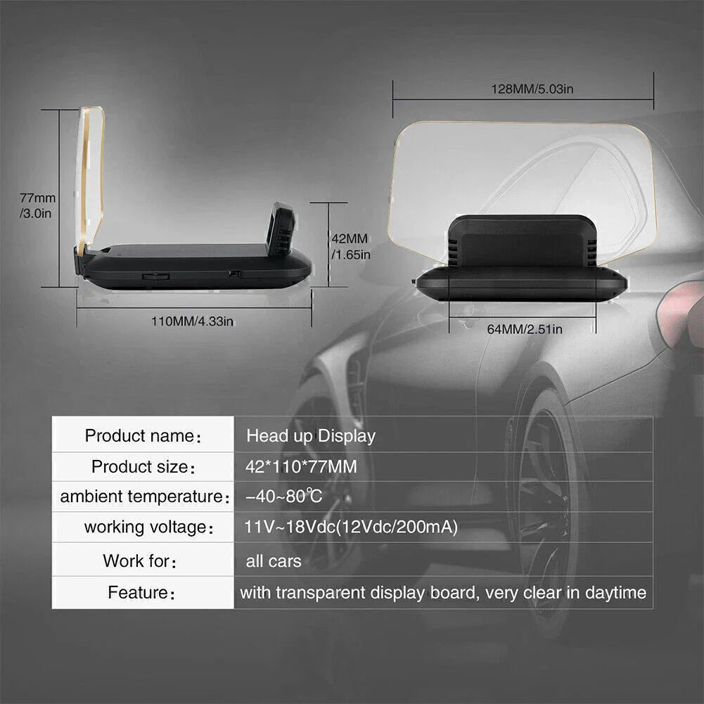 Head Up Display C1 Speed RPM Voltage Warning HUD OBD2 GPS for Car Projector