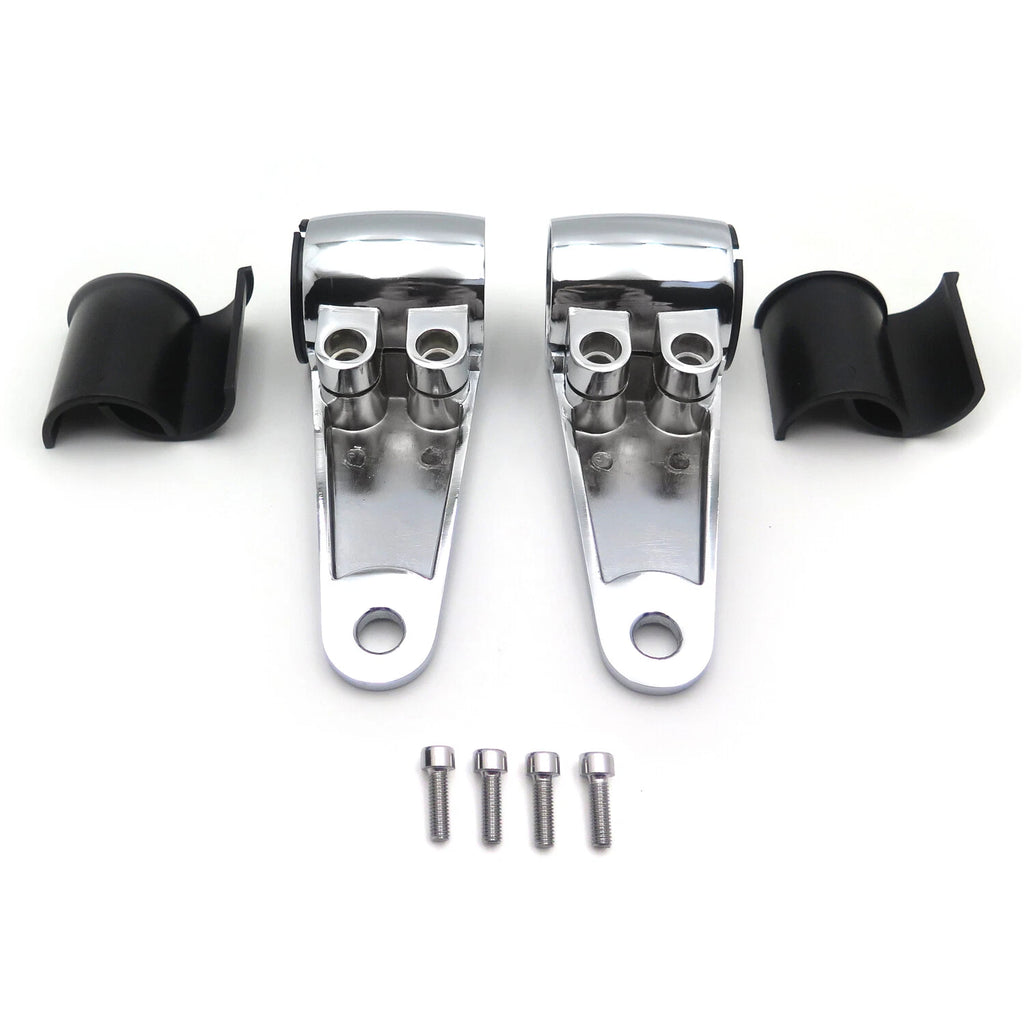 Chrome Billet Aluminum Headlight Fork Mounting Brackets for 35mm 39mm 41mm Forks