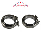 Set of 4 V-Band Flange Clamps for Exhaust Downpipe (Universal)