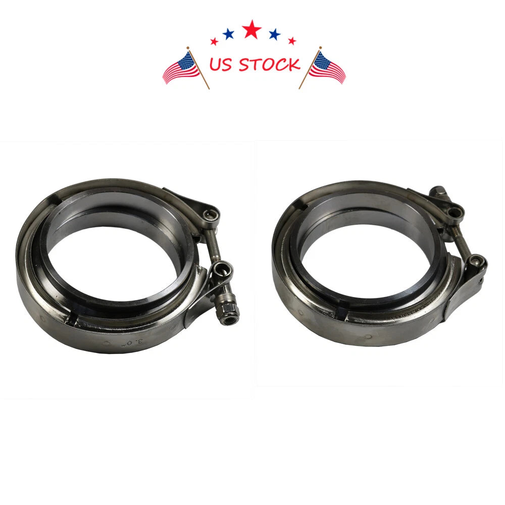 Set of 4 V-Band Flange Clamps for Exhaust Downpipe (Universal)