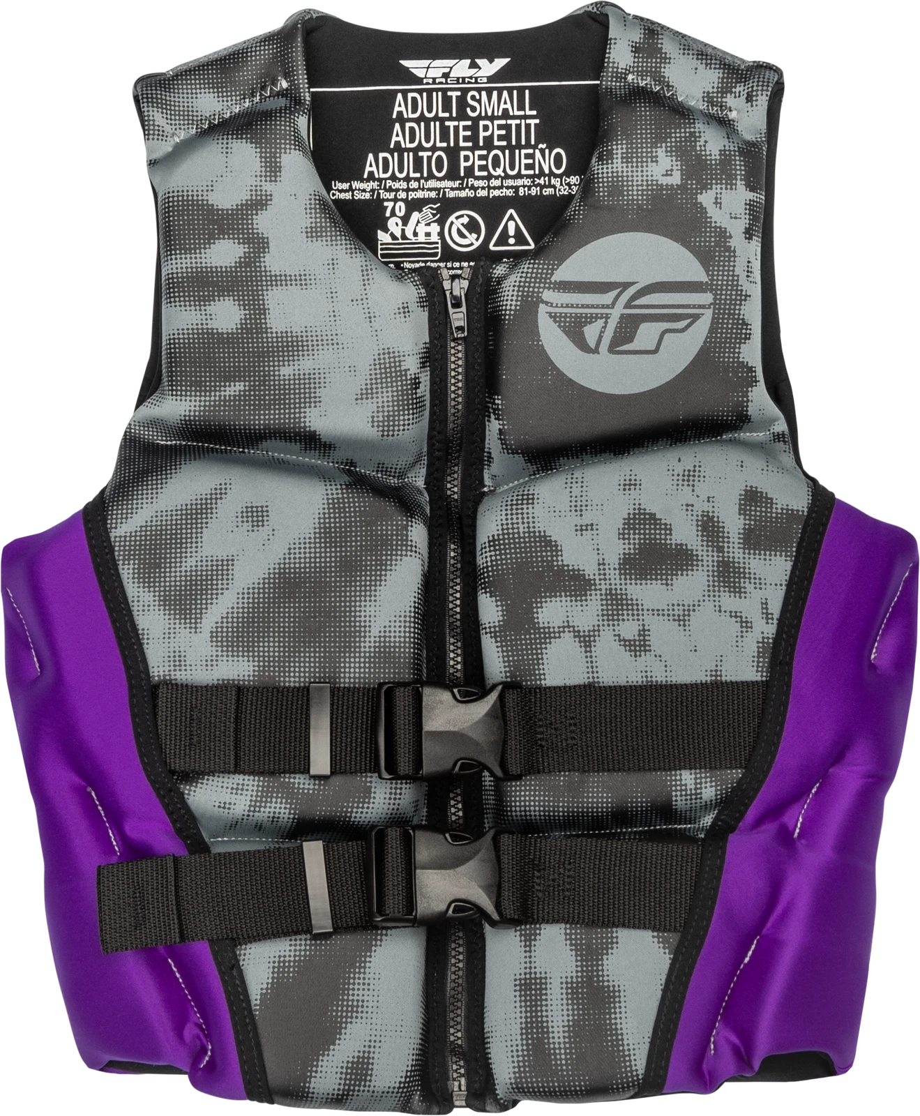 Neoprene Flotation Vest for Fly Racing Women's Large (Purple/Grey/Black)