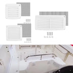 Square Louvered Air Vent Grille Cover for Marine RV (White ABS)