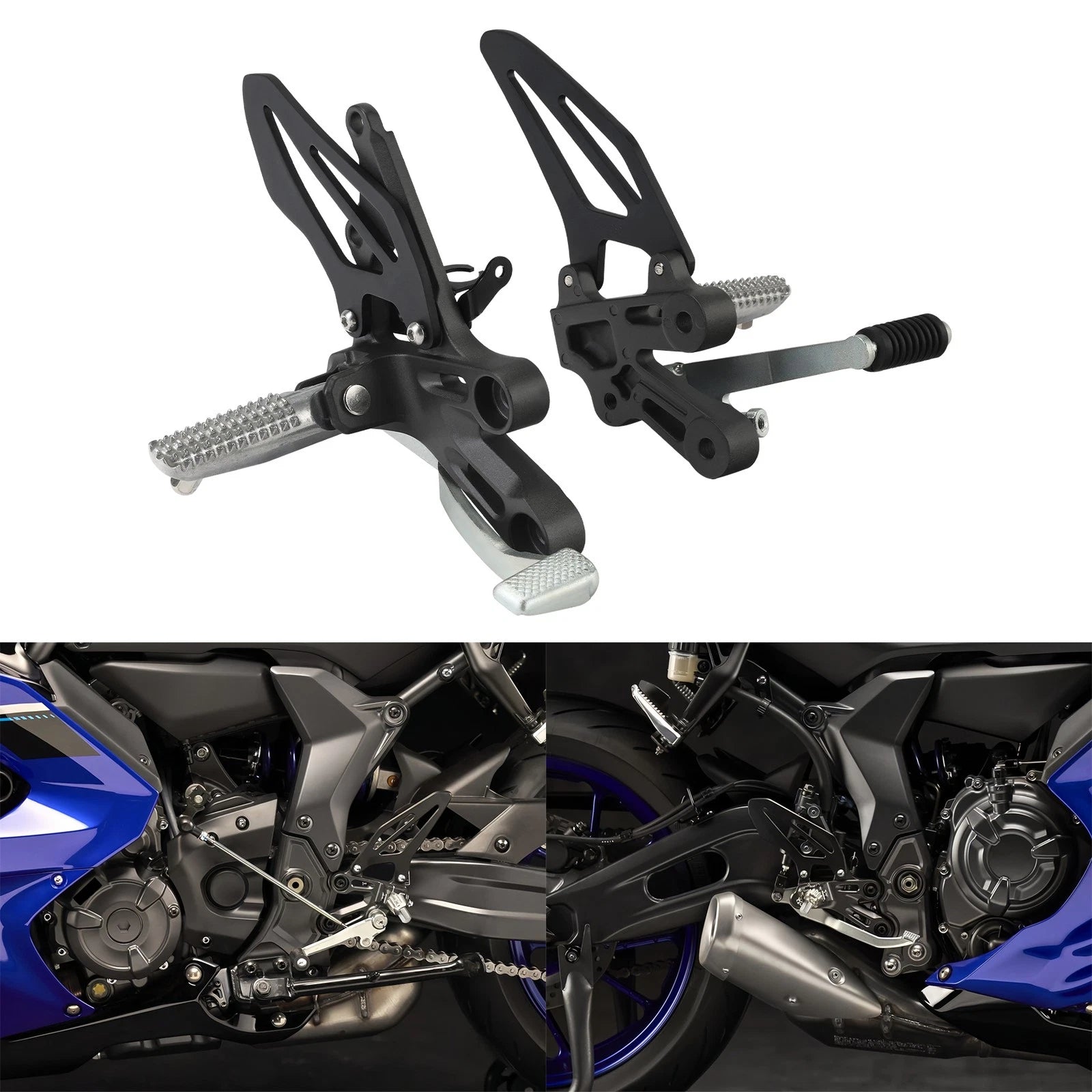 Set of 2 Front Foot Pegs Footrest Pedals for Yamaha YZF-R7 (2022–2024)