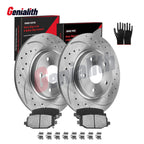 Set of 2 Rear Disc Rotors + Ceramic Brake Pads for Dodge Grand Caravan (2008–2020)