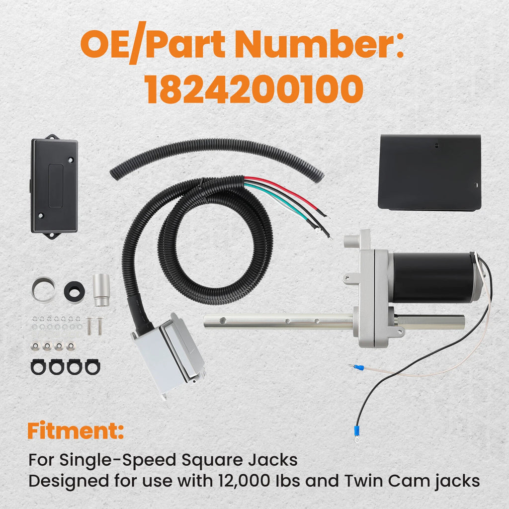 Electric Powered Trailer Jack Kit for Universal Use (12000 lbs)