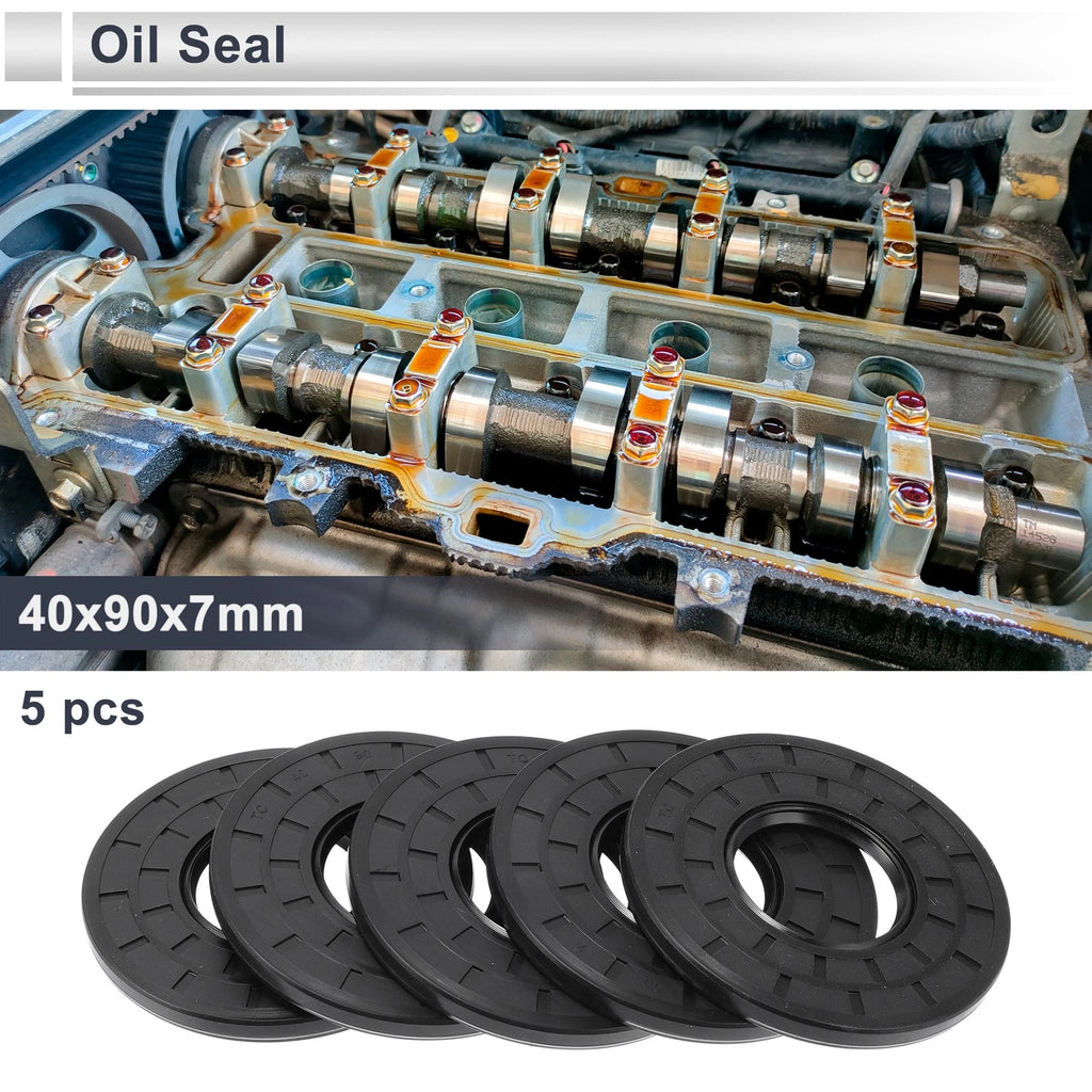 Set of 5 Oil Seal Rotary Shaft Seal Nitrile Rubber 40x90x7mm