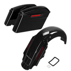 Black Hard Saddlebags & LED Rear Fender System for Harley Electra Glide (1993–2008)