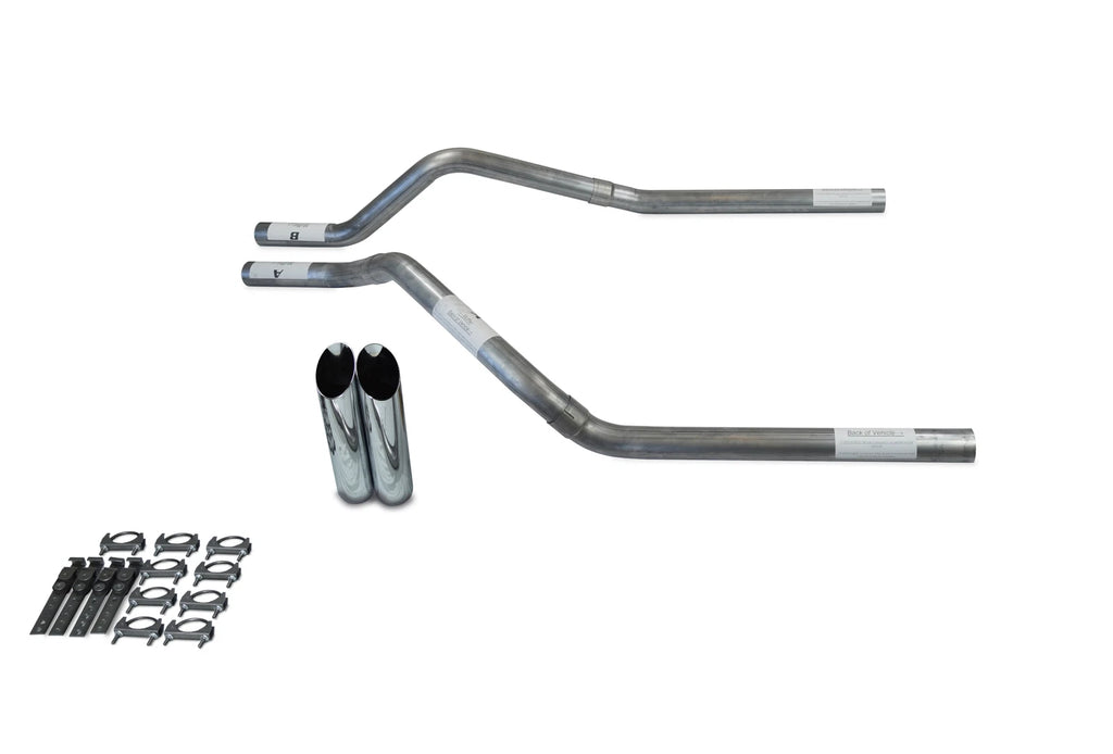 Dual Exhaust Kit for Chevy Blazer (1995–1999) 2.5" No Muffler Slash Tips