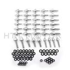 Set of 10 Spike Fairing Bolts for Yamaha YZF R6 (2003–2007) - Silver