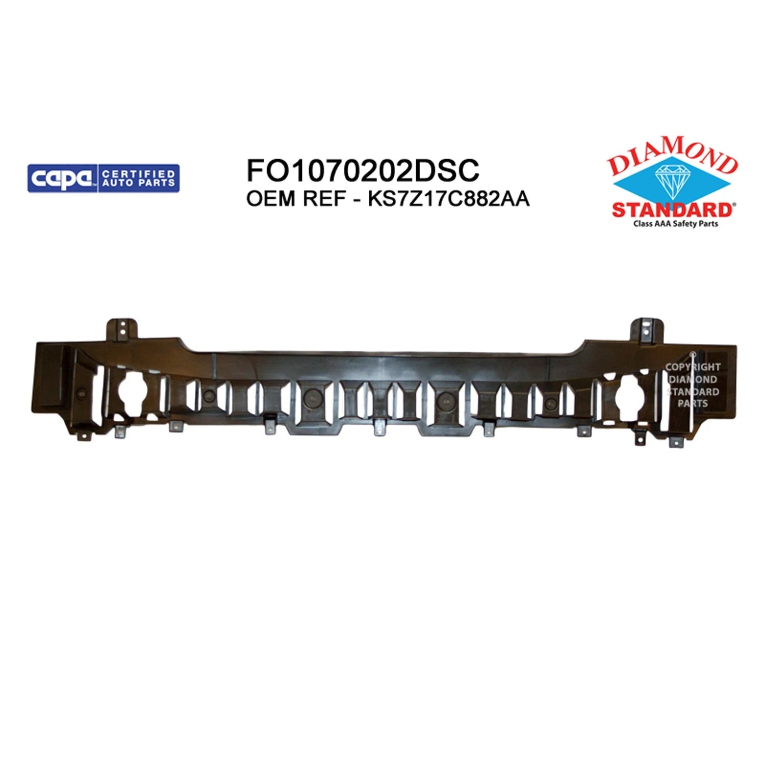 Replacement Polypropylene Front Bumper Impact Absorber for See Compatibility Chart