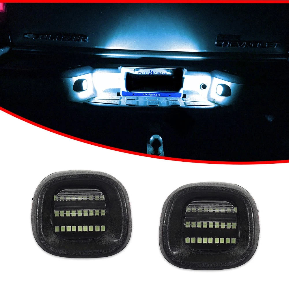 2X Ice Blue LED Rear License Plate Light for Blazer S10 (1982–2005)