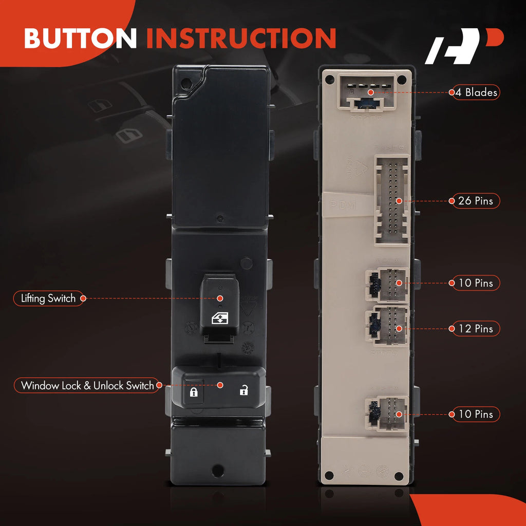 Front Right Door Window Switch for Silverado 1500, 2500 (2003-2007)