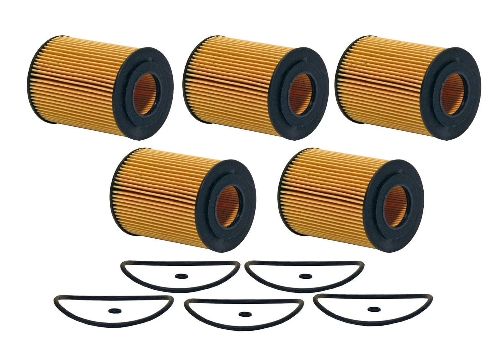 Set of 5 Engine Oil Filters for Dodge Freightliner MB 3.0L V6 (Metal Free)