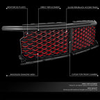 Front Badgeless Diamond Mesh Grille for Chevrolet Silverado 1500 (2022–2026)