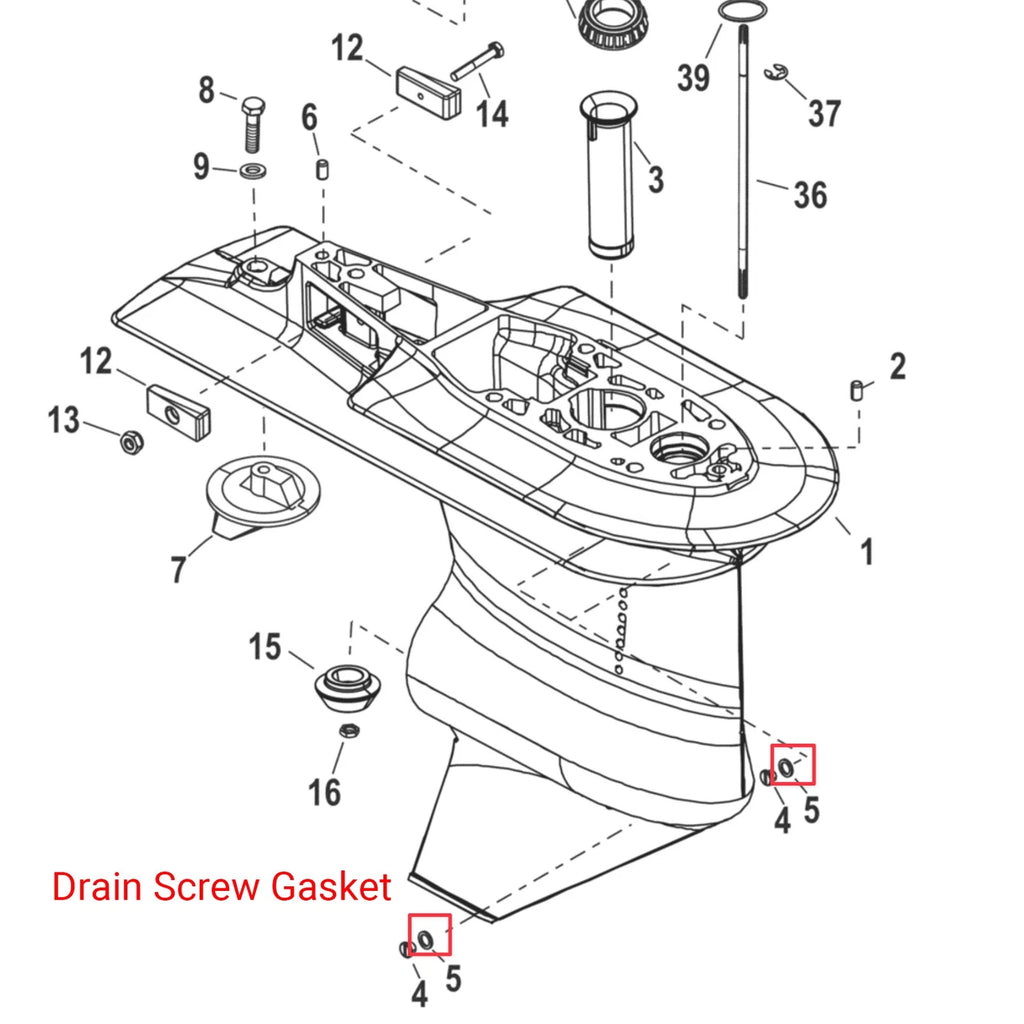 Oil Drain Plug Seal Washer Gasket for Mercury Outboard (Gear Housing)