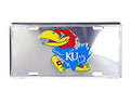 Chrome Metal License Plate for University of Kansas Jayhawks