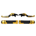 Gold Extendable Brake Clutch Levers Grip Set for Kawasaki ZX6R