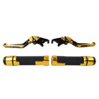 Gold Extendable Brake Clutch Levers Grip Set for Kawasaki ZX6R