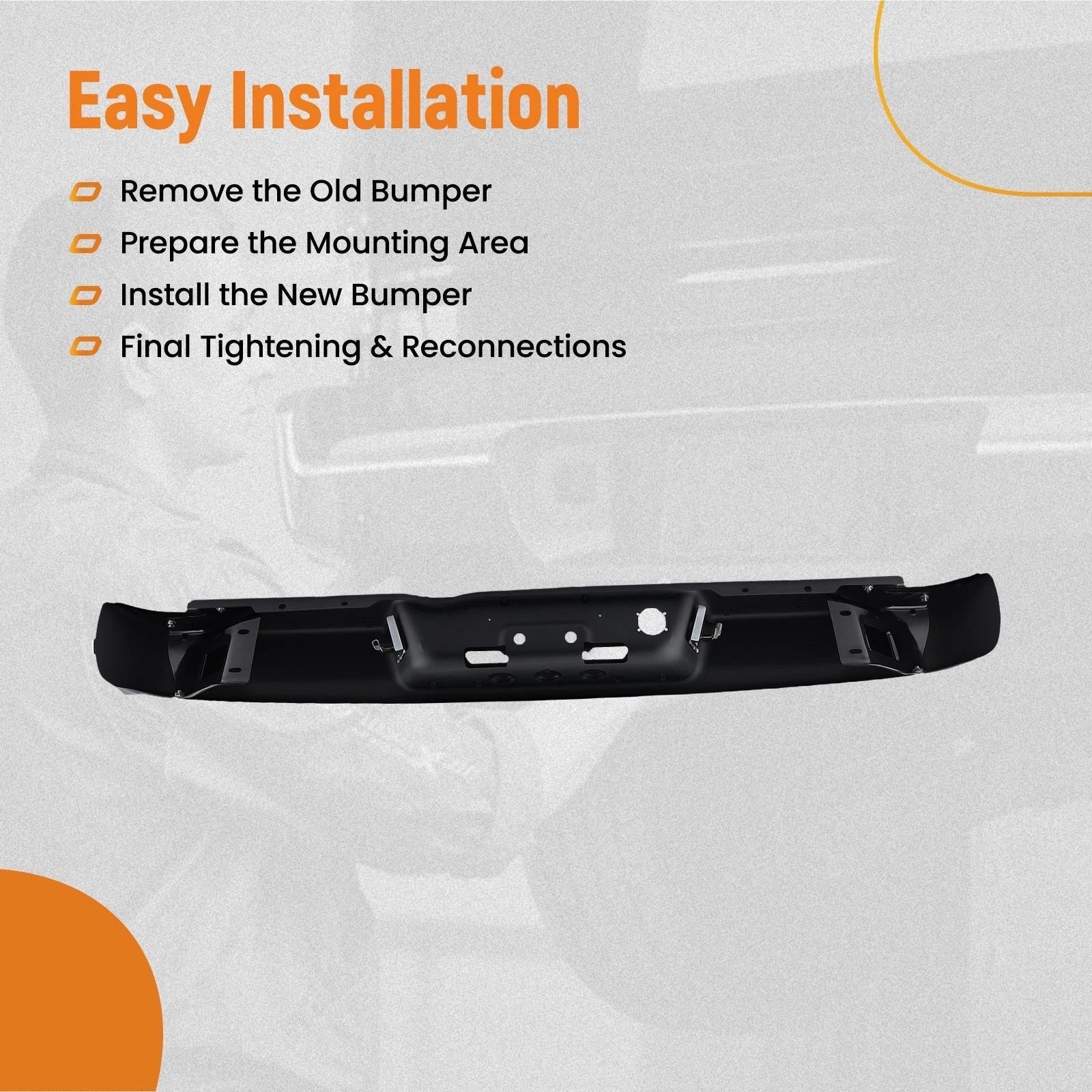 Black Rear Bumper for Dodge RAM 1500 2500 3500 (2003–2008) CH1103108