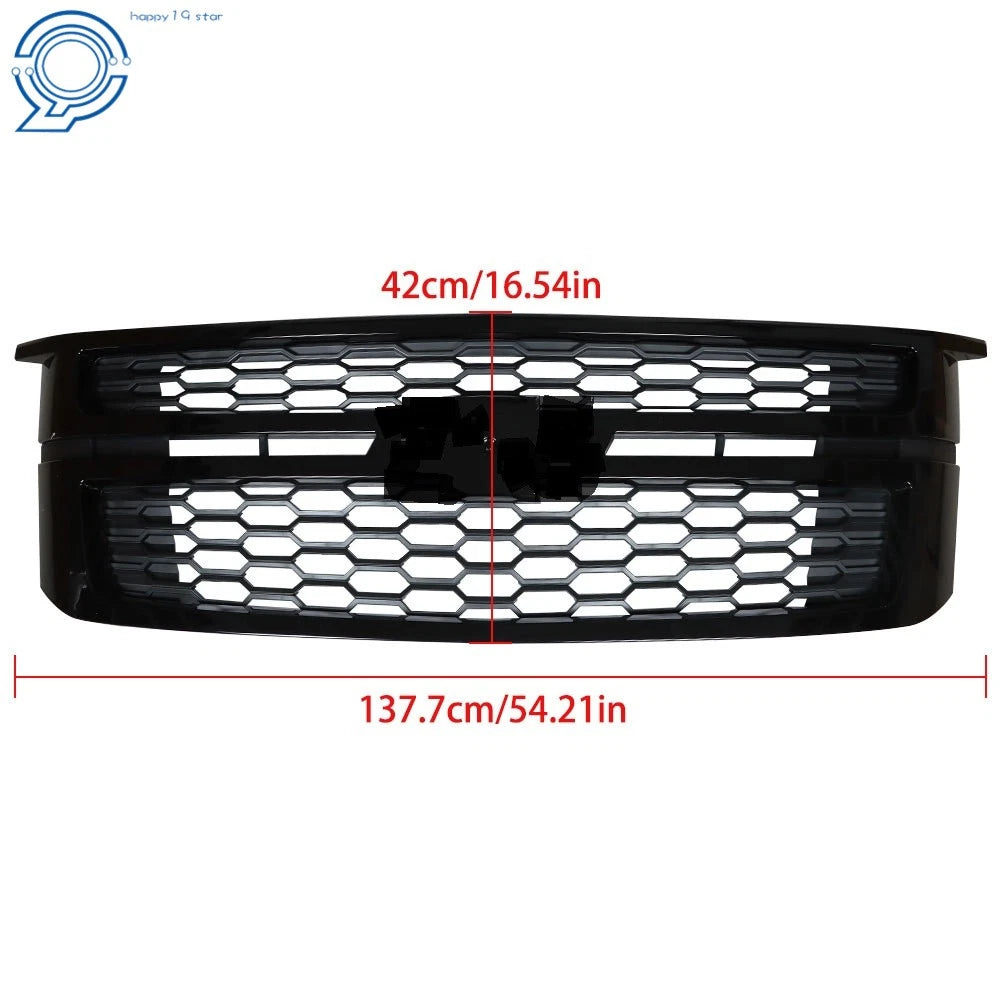 Front Upper Grille Gloss Black for Chevy Tahoe Suburban (2015–2020)