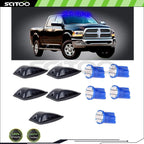 5X Smoke Lens Clearance Cab Marker & T10 LED Blue Base for Chevrolet Truck