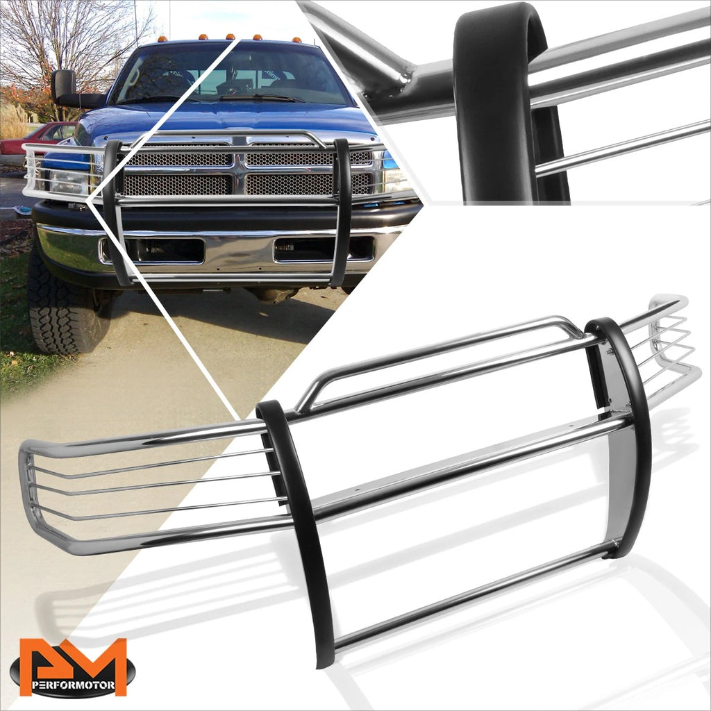 Front Bumper Brush Grille Guard Protector Chrome for Dodge Ram 1500-3500 (1994–2001)