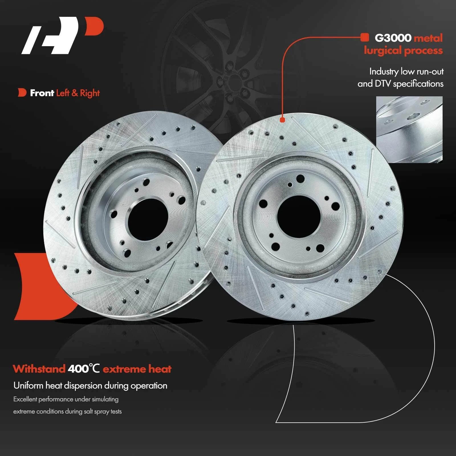 Front Drilled Brake Rotors for Honda Civic CR-V (2005–2006)