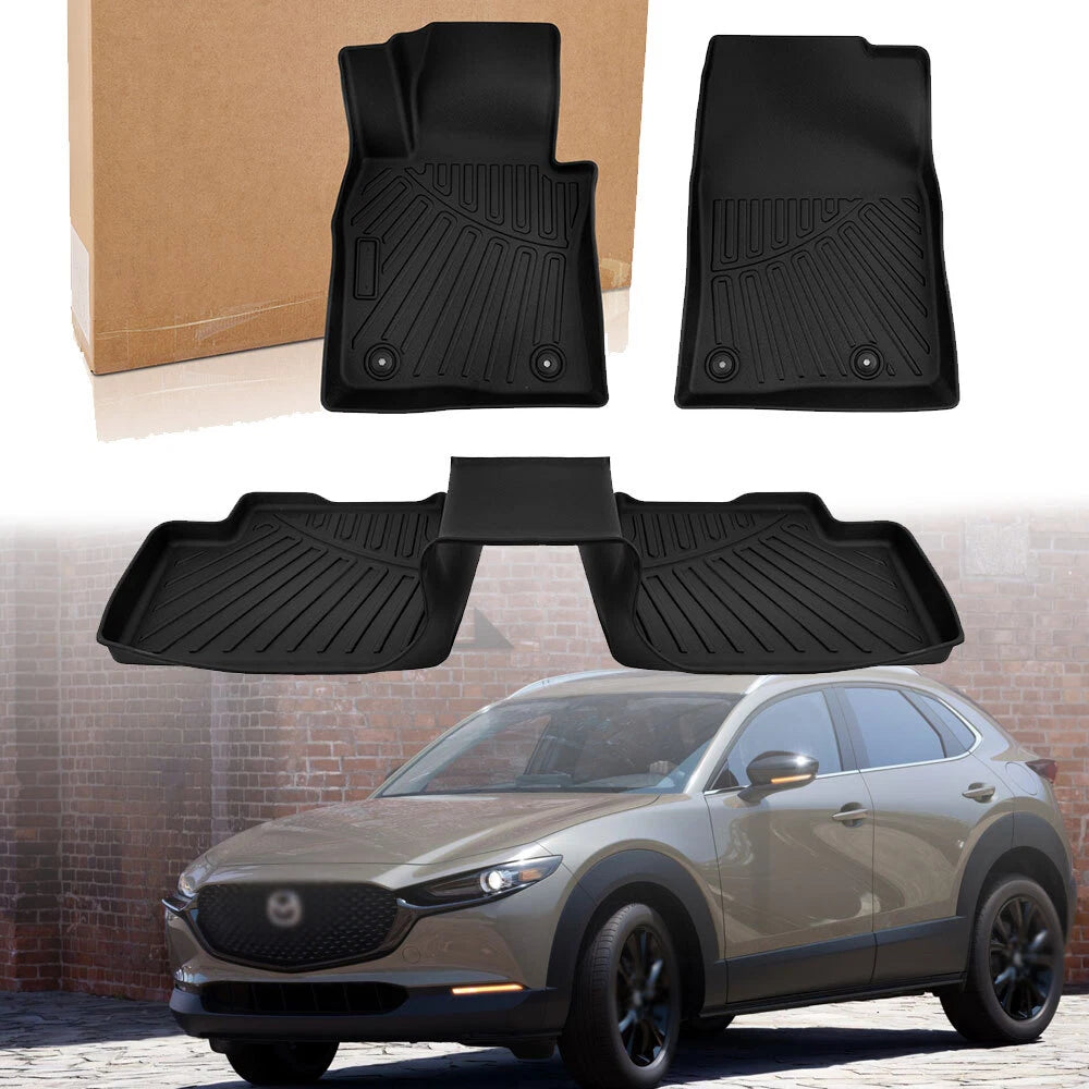 Floor Mats Set of 4 for Mazda CX-30 (2020–2024) All-Weather TPE Rubber
