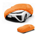 Waterproof Car Cover for Toyota Mirai (2016–2023) - Orange Cotton, Zipper