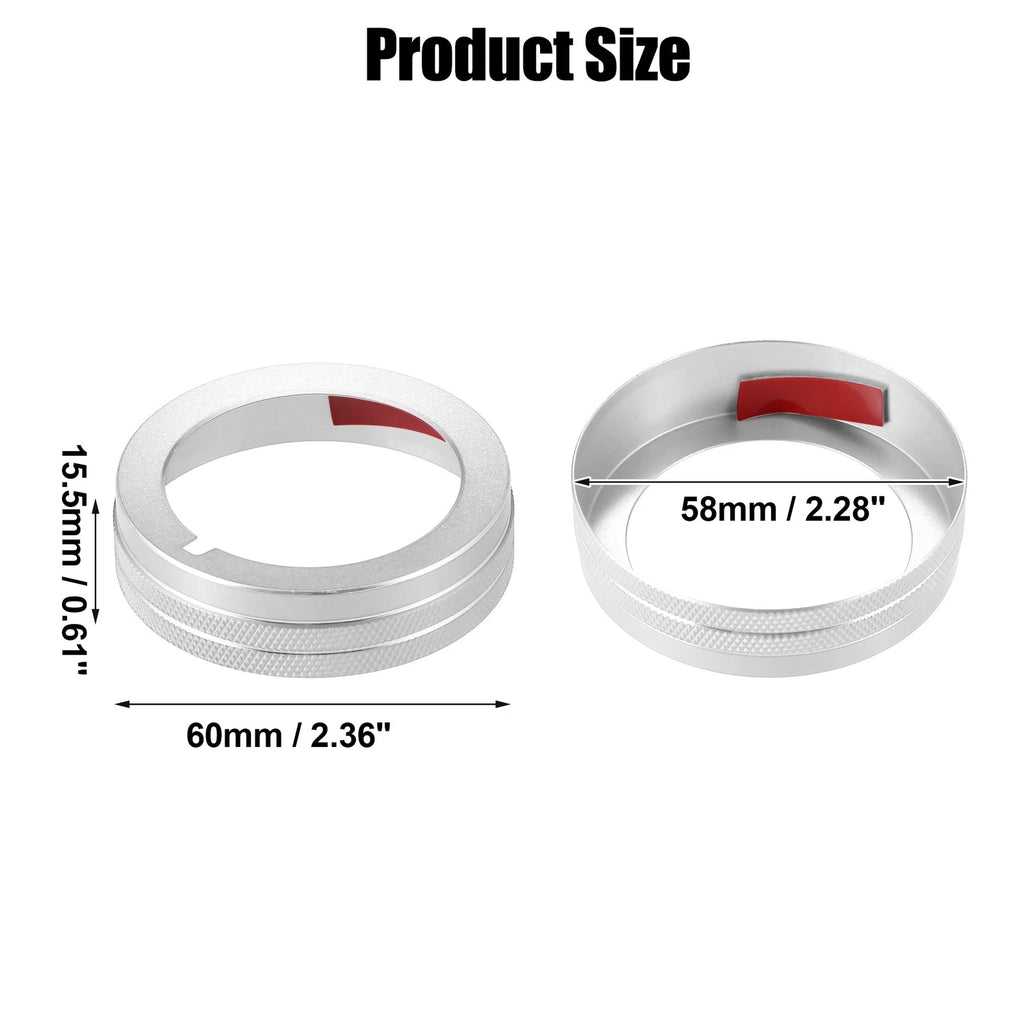 Set of 3 AC Air Conditioner Switch Knob Covers for Mazda CX-3 (2015) Silver Tone