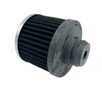 Chrome Valve Cover Breather Push-In for 1-1/4 in Hole (Black Filter)