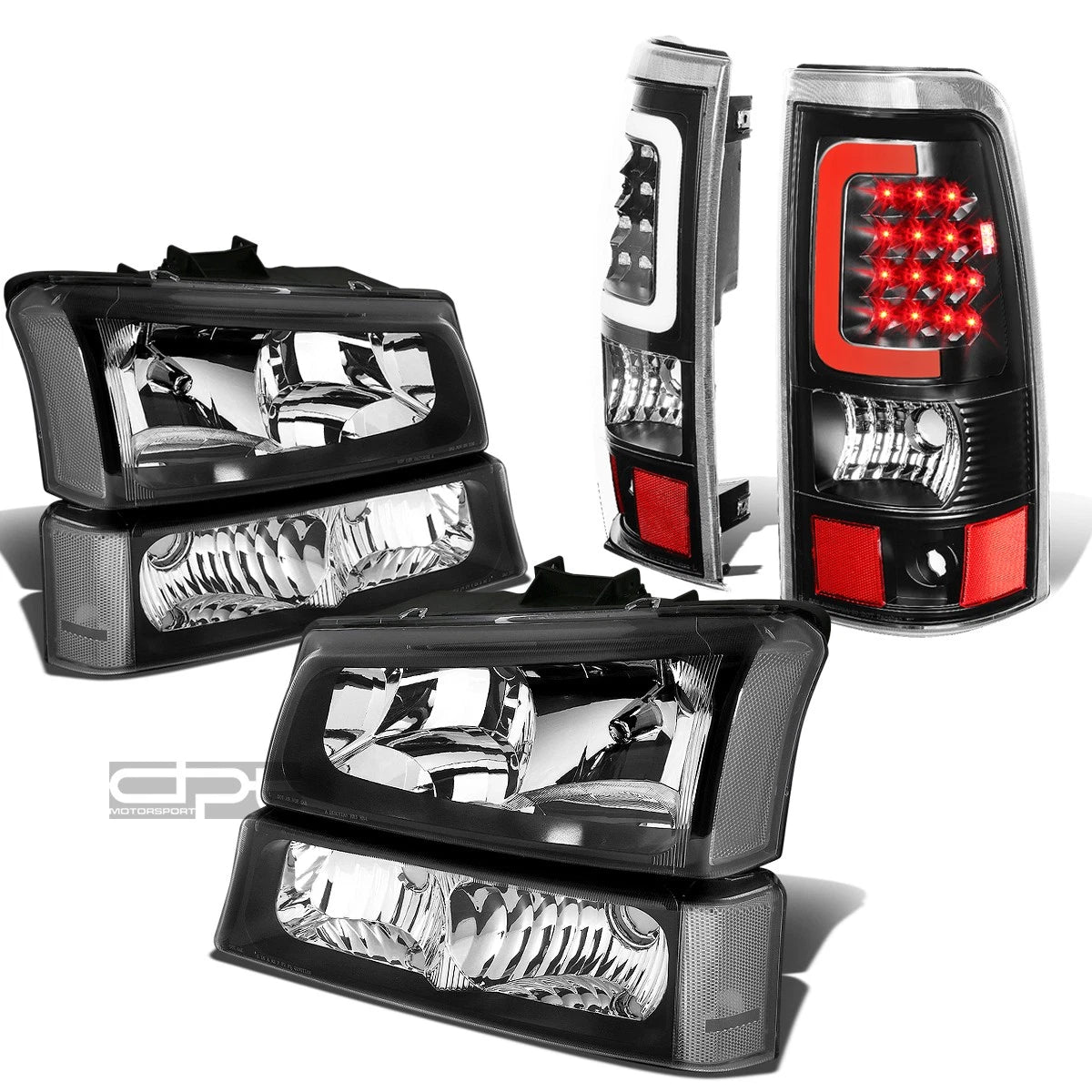 Headlight, Clear Bumper, 3D LED Bar Tail Light Kit for Silverado (2003–2007)