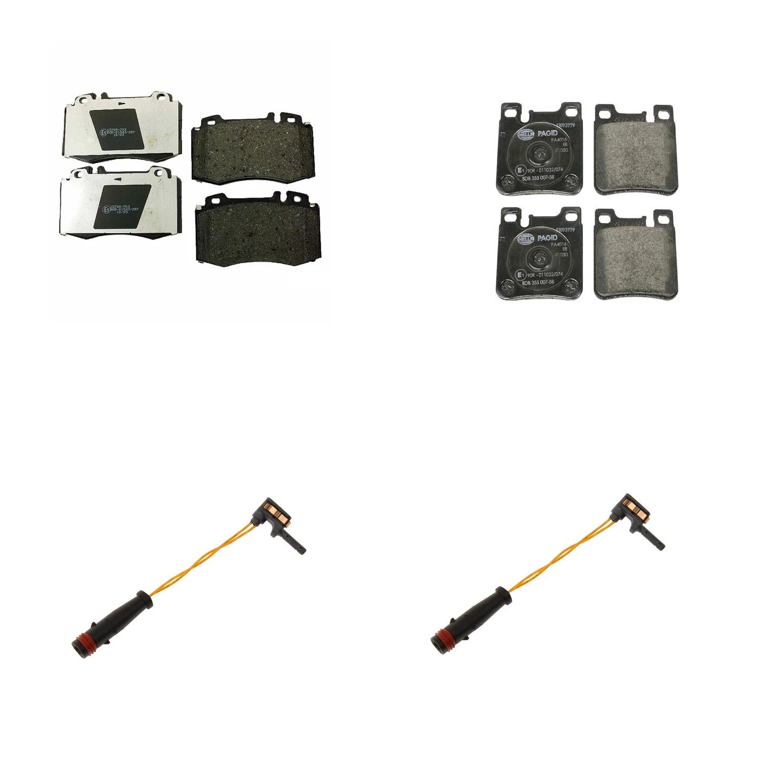 Hella Disc Brake Pad Kit w/ Sensors for Benz C209 CLK550 (2007–2009)