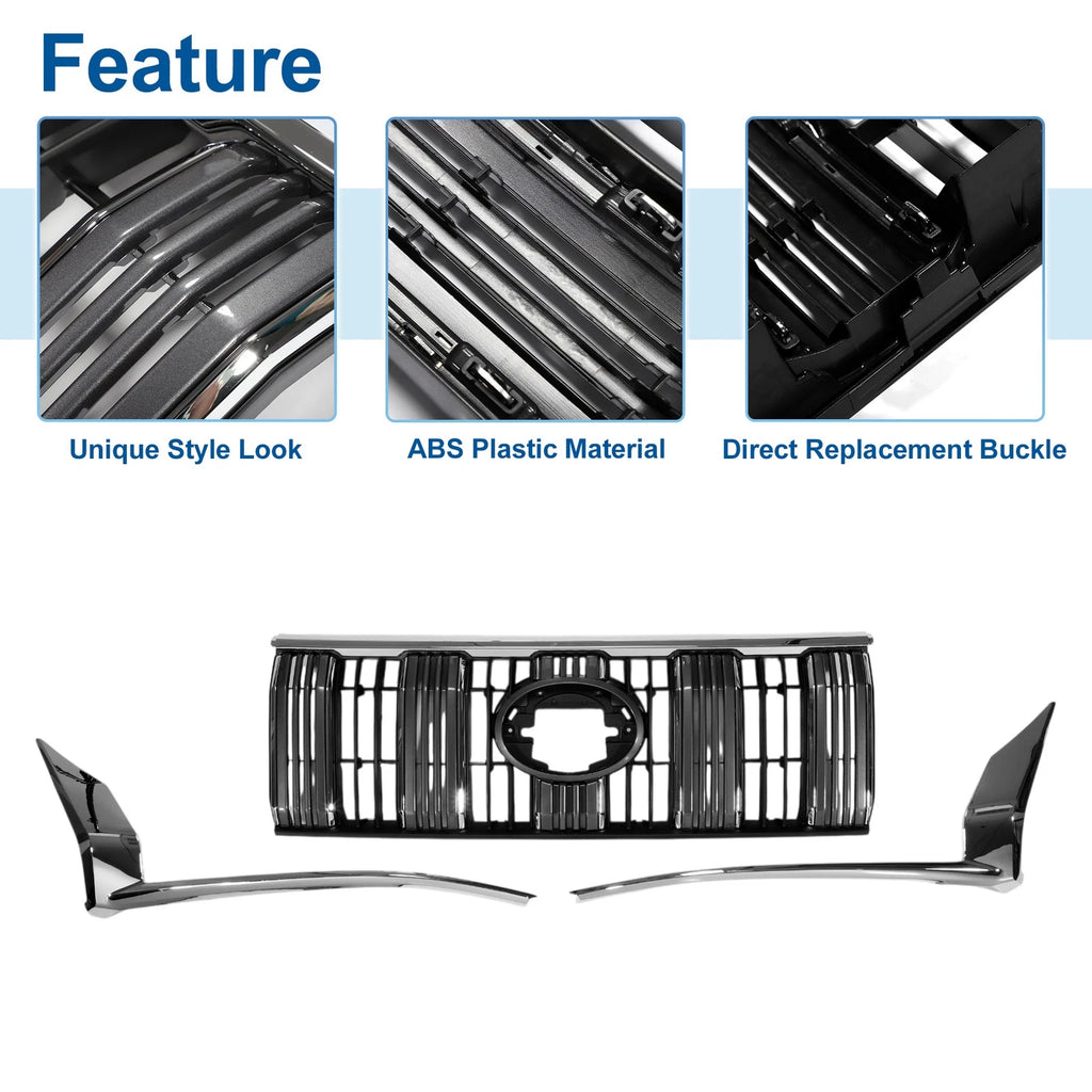 Front Upper Bumper Grille for Toyota Land Cruiser Prado 150 (2017–2020)