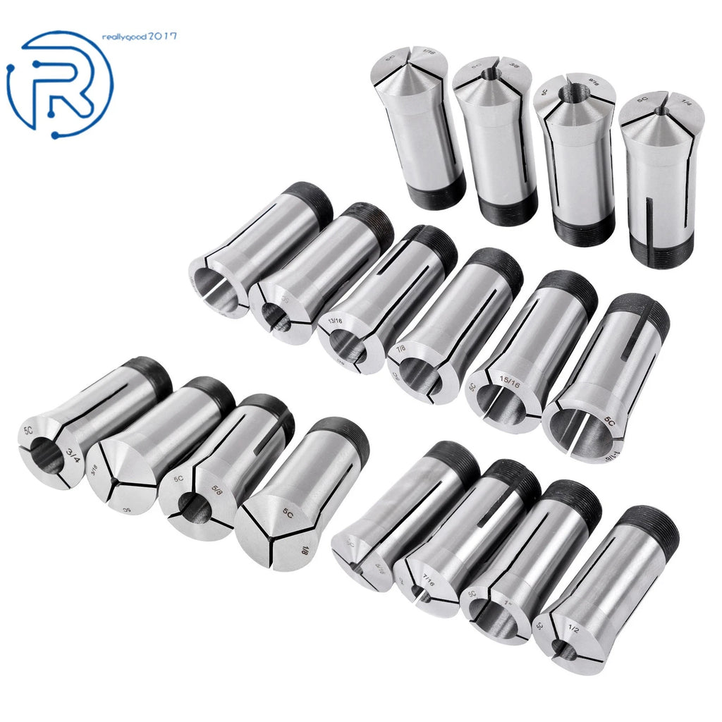 Set of 18 Precision 5C Collets 1/16" to 1-1/8" TIR .0006"