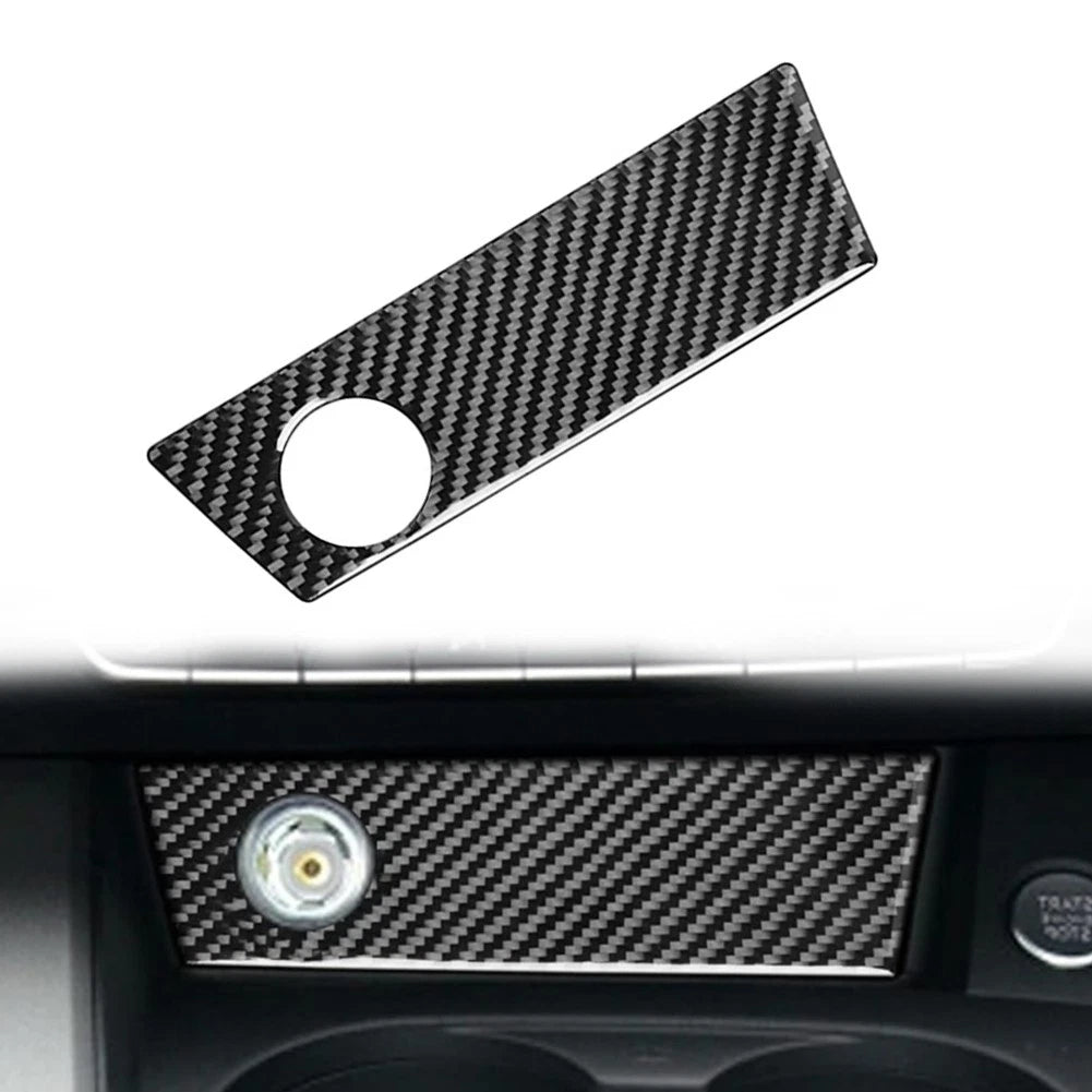 Cigarette Lighter Panel Trim Cover for Audi A4 B9 A5 (2017–2023) Carbon Fiber Black