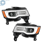 Set of 2 Chrome HID Headlights for Jeep Grand Cherokee (2017–2021)
