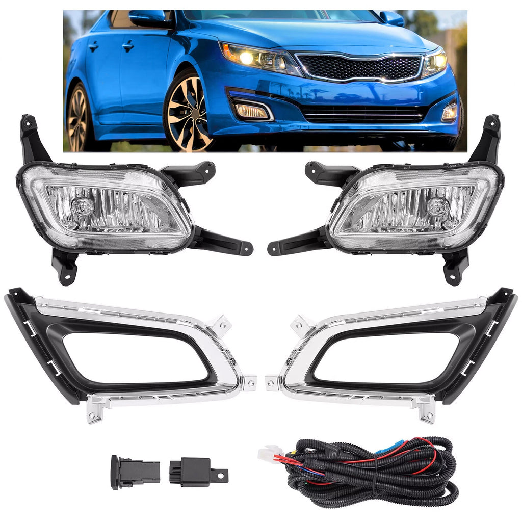 Fog Lights with Bezels & Chrome Trims for Kia Optima (2014–2015)