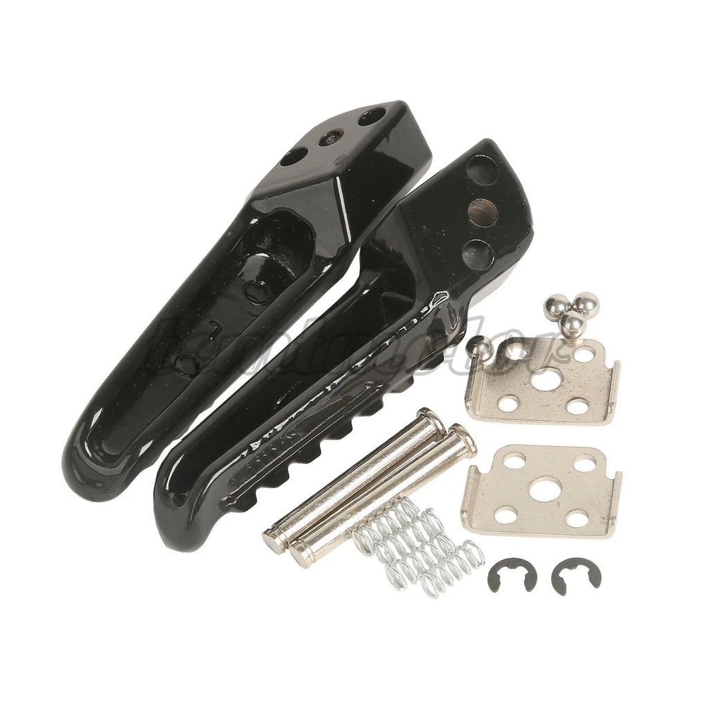 Black Rear Passenger Footrests Foot Pegs for Kawasaki ZX-6R ZX-9R (1998–2025)