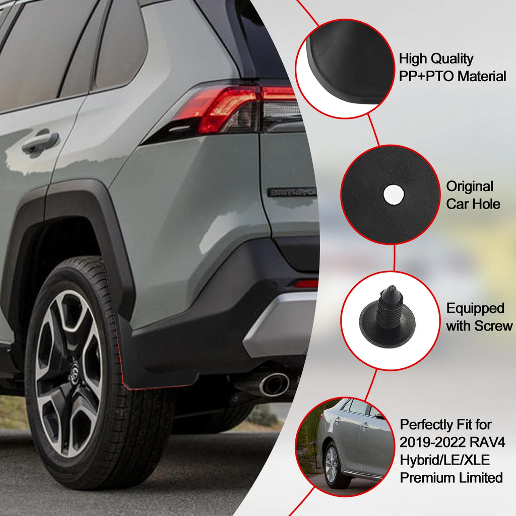 Molded Mud Flaps Splash Guards for Toyota RAV4 2.5L (2019-2025)