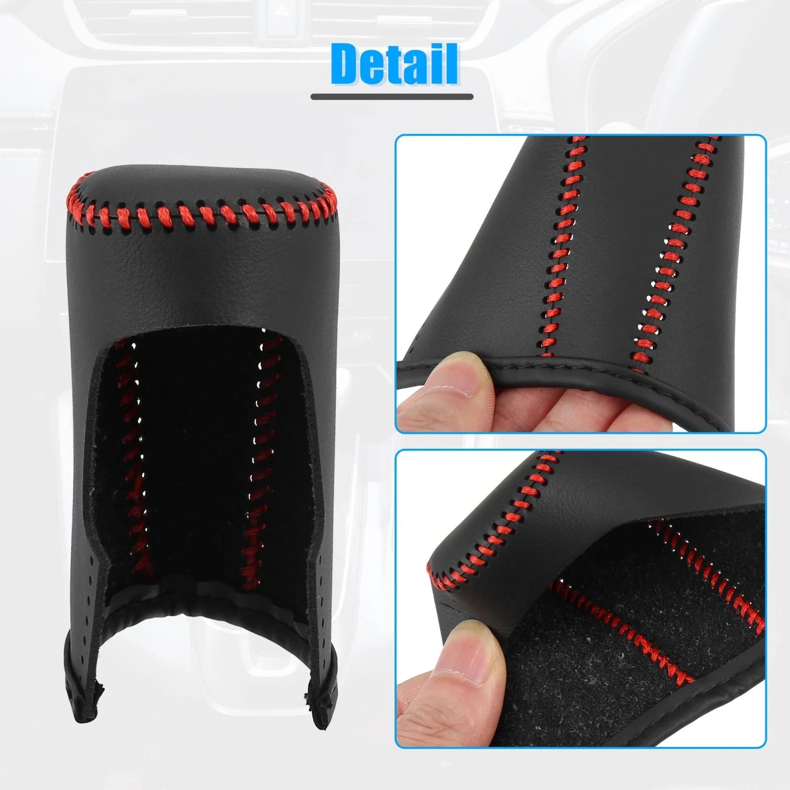 Shift Knob Cover for Honda Accord (2018–2022) - Black with Red Stitches