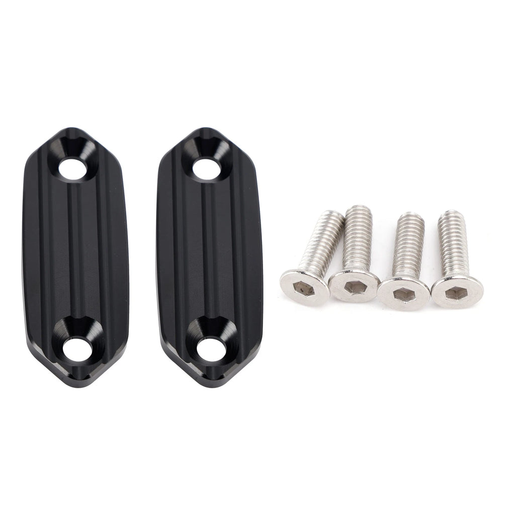 Black mirror delete blanking plates for Kawasaki ZX6-R ZX6R ZX636 (2013–2026)