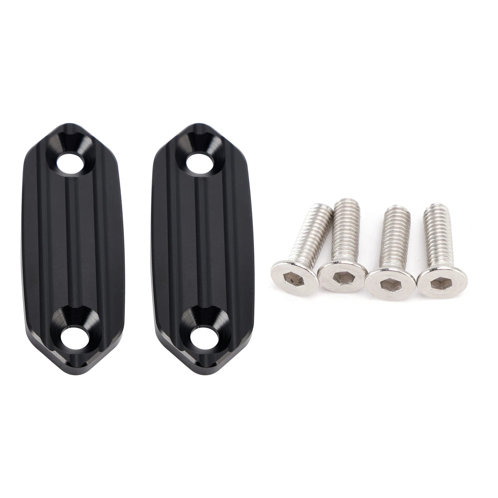 Black mirror delete blanking plates for Kawasaki ZX6-R ZX6R ZX636 (2013–2026)
