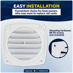 2X 3-Inch Louvered Flush Hose Ventilators for Universal Applications