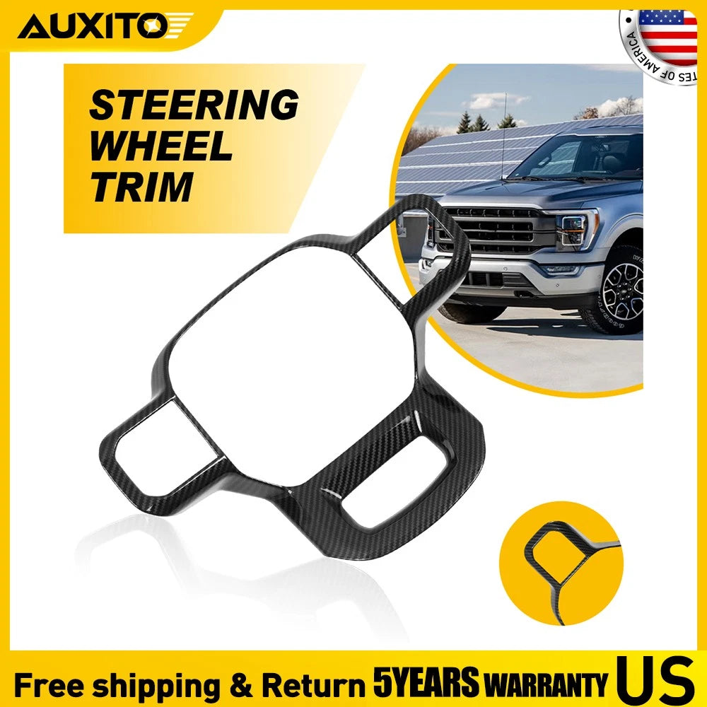 Steering Wheel Cover Trim Carbon Fiber for Ford F150 (2021–2025)
