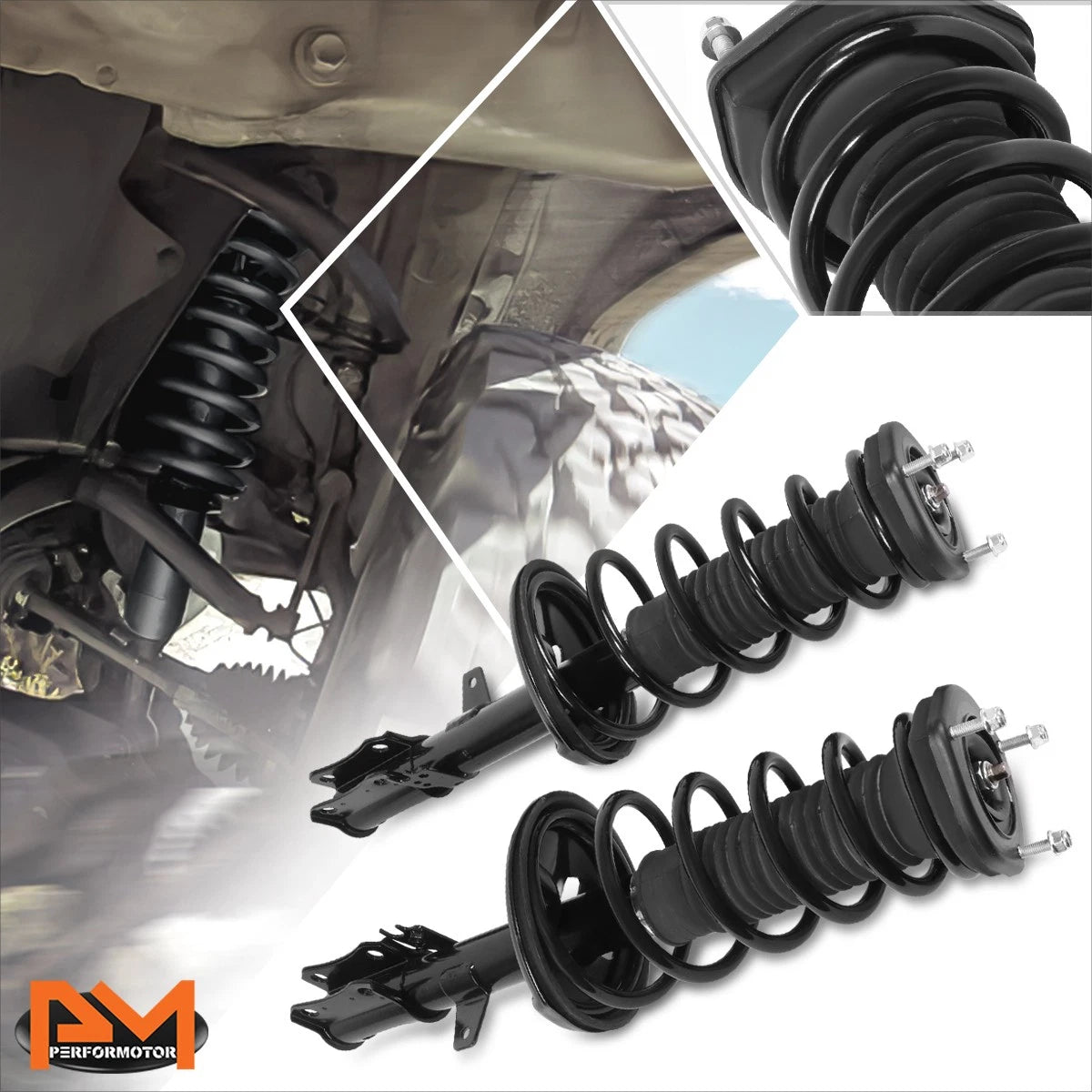 Complete Rear Struts Assembly Set w/Coil Springs for Toyota Camry (1992–2001)