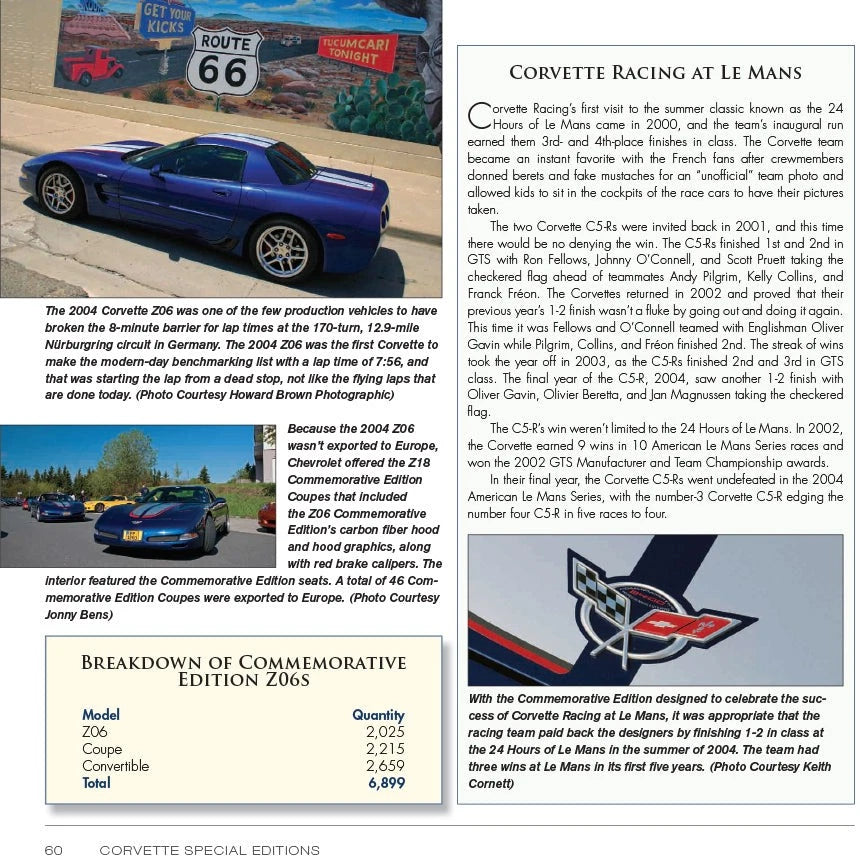 Corvette Special Editions Book for Chevrolet Corvette (1963-2023)