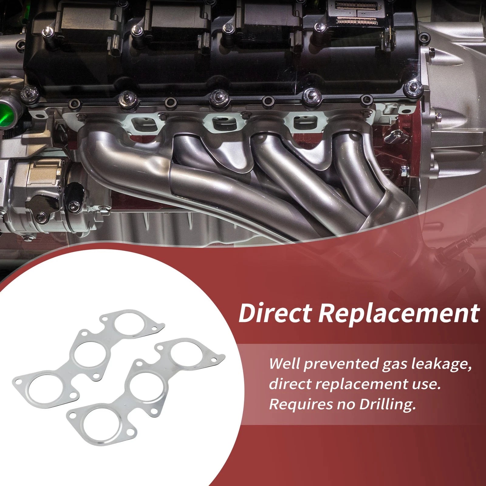 2X Exhaust Manifold Header Gasket for Toyota Tacoma (2006–2014) No.1717331010