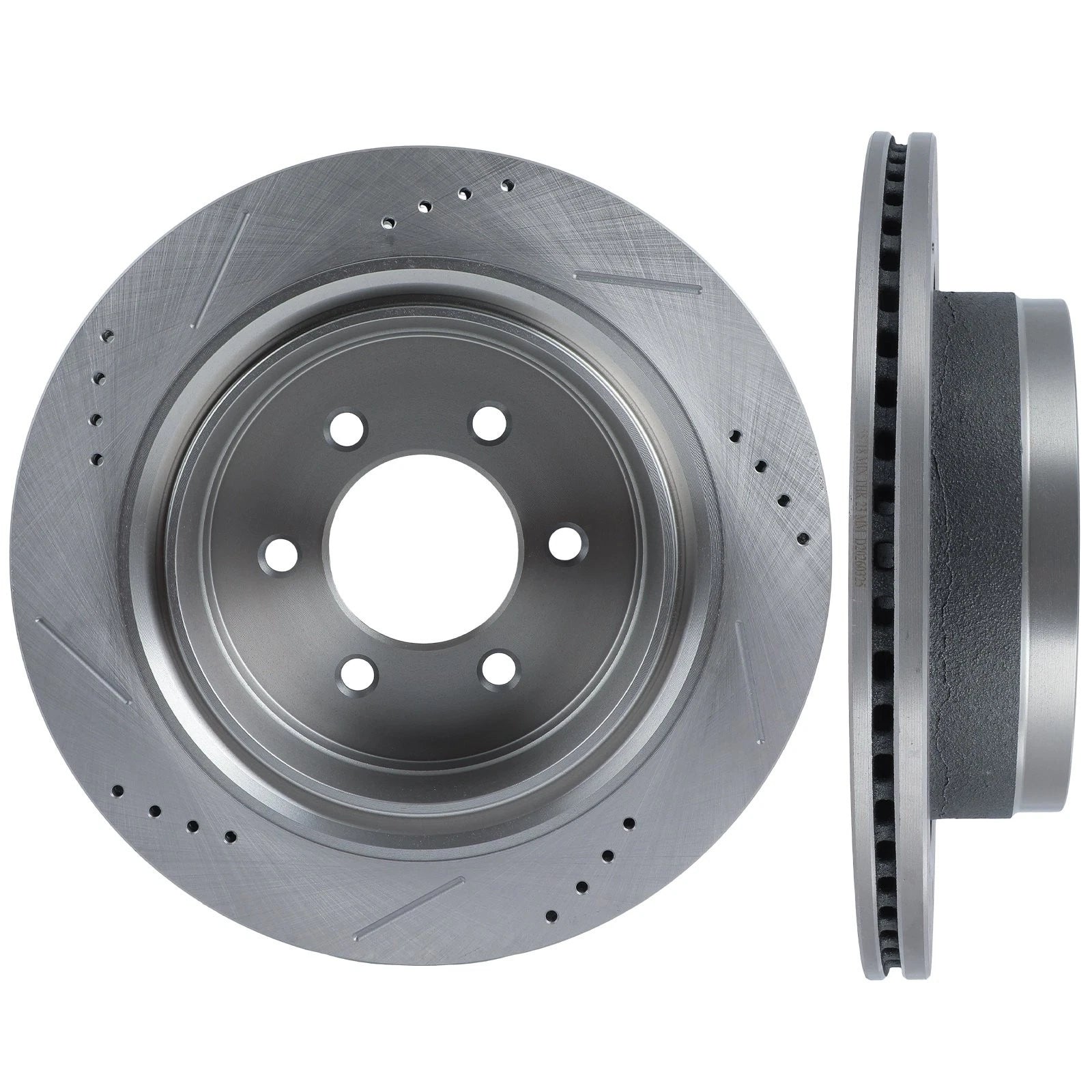 Rear Drilled Slotted Brake Rotors for Ford F-150 Lobo (2012–2014)