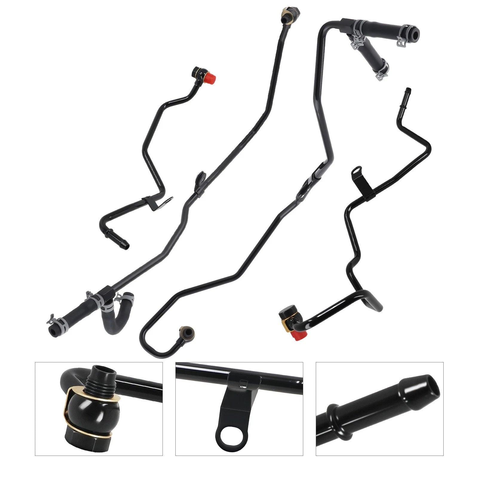 4Pcs Turbo Coolant Hose Kit for Ford Explorer Flex Lincoln MKT MKS (2010–2019)